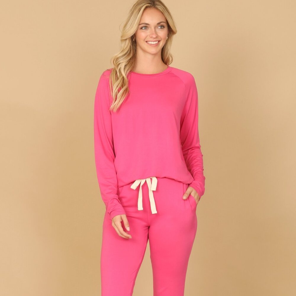 PERFECT PEACH SCUBA JOGGER PAJAMA SET - PINK